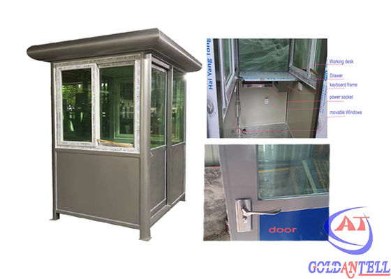 Steel Security Guard House Portable Building Post Prefab Home Antisepsis Spraying Treatment