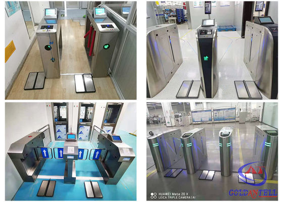 High Security 304 Stainless Steel Turnstile Gate With Human Body ESD Tester