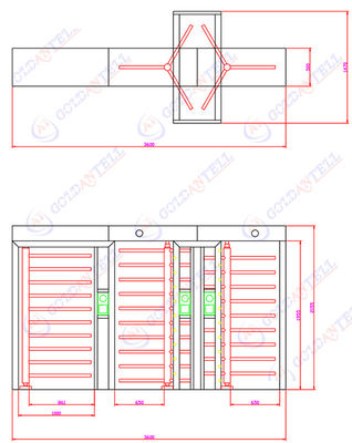 Stainless Steel Passageway Full Height Turnstile With Emergency Entrance