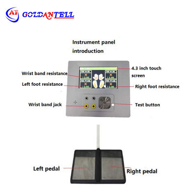 ESD Wrist Strip and Footwear Tester with 4.3 Inch LCD Screen 750KΩ-100MΩ