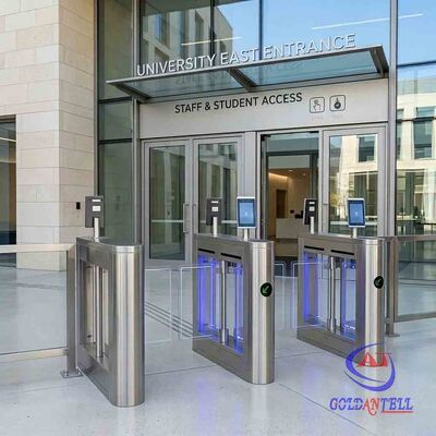 Silent Brushless Swing Turnstile Gate Anti-pinch Biometric Fingerprint Access for School Campus Student Safety Barrier CE