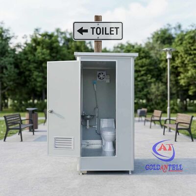 53=Durable 1.1m Single Cabin Portable Toilet with Shower Steel Frame Prefabricated Mobile WC Sentry Washroom for Farms