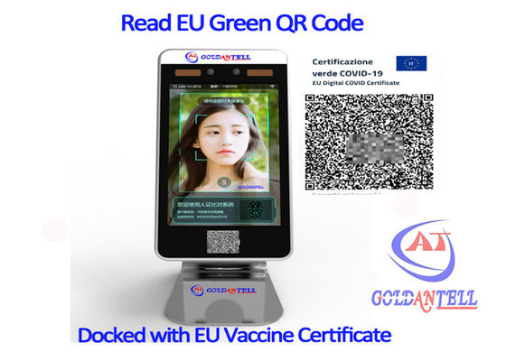 Green Pass face recognition thermal camera Access Control Multi Languages