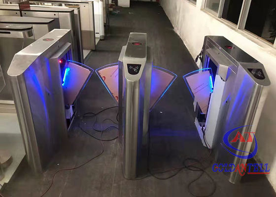2 Lanes Optical Waist High Turnstile Face Recognition Temperature For Lobby