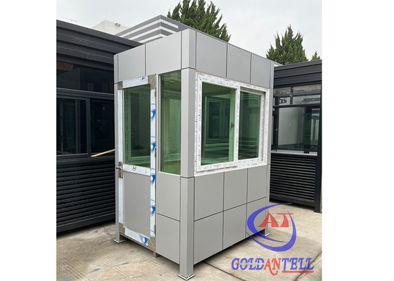 Cabina al aire libre portátil movible de la seguridad con los zócalos de trabajo de la fan del escritorio del tubo ligero
