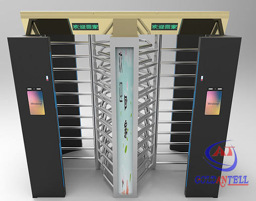 Fingerprint Facial Recognition High Security Turnstile Full Height Outdoor IP62