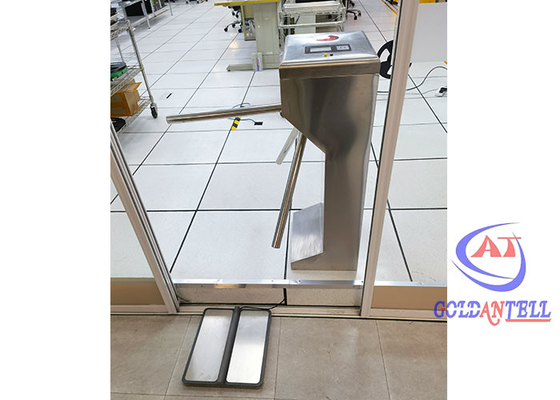 Puerta vertical automática eléctrica del torniquete del trípode con el inspector del pie del ESD del lector de tarjetas