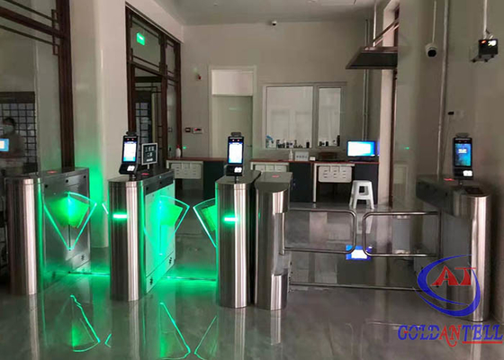 Control de acceso peatonal completamente automático de la puerta elegante del torniquete de la aleta de la tarjeta RFID de la entrada