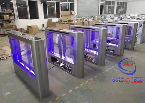 Puerta de alta velocidad de la barrera del oscilación de la huella dactilar del RFID de la tarjeta de la aleta de la puerta inteligente del torniquete