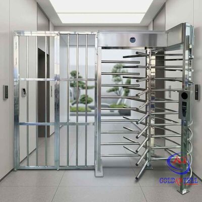 Torniquete de altura completa extra ancho de 1100 mm con reconocimiento facial AI, puerta de control de acceso de carril único con bloqueo magnético CE