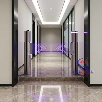 900 mm de ancho de paso pedestal girosilla trasladable puerta giratoria impulsada por sensores alta resistencia RFID QR para el vestíbulo de tránsito CE