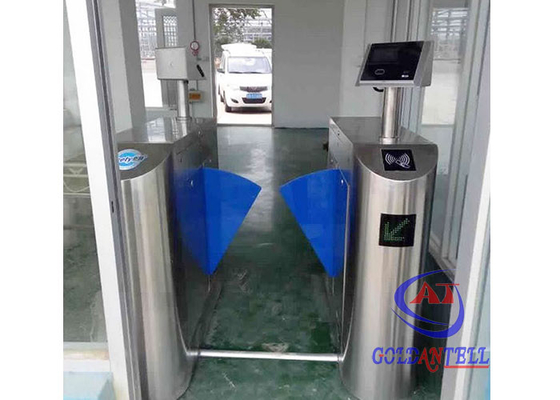 Torniquete automático de acero inoxidable Rfid de alta velocidad de la barrera de la aleta con los lectores de huella dactilar