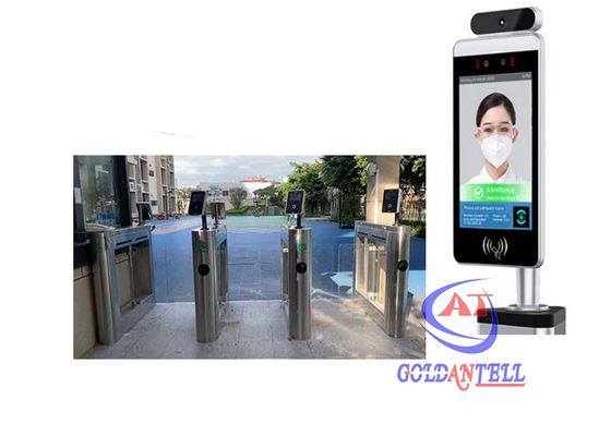 Torniquete termo eléctrico del sistema del acceso de la puerta del reconocimiento de cara del escáner del RFID de tarjetas de la seguridad biométrica del lector
