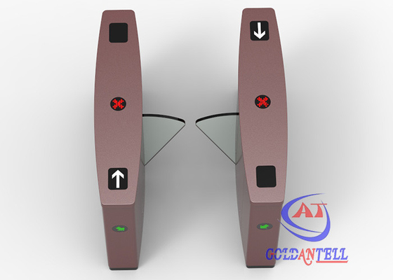 Puerta de cristal de acrílico 40person/Min de la barrera de la aleta de SS316 0.6s
