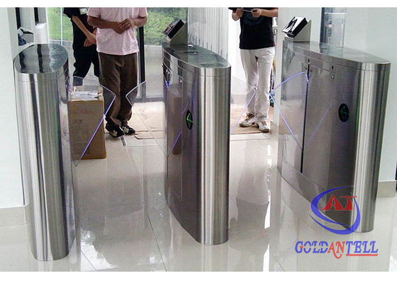 La puerta retractable peatonal de la barrera de la aleta toma las huellas dactilares el movimiento dual para el hospital