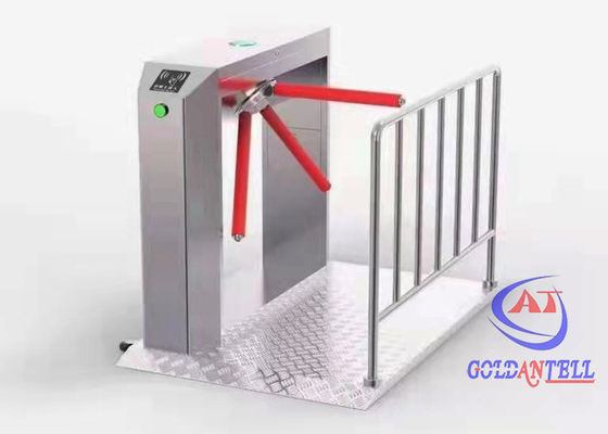 Portable Tripod Turnstile Gate Fingerprint RS485 Stainless Steel Barrier Gate
