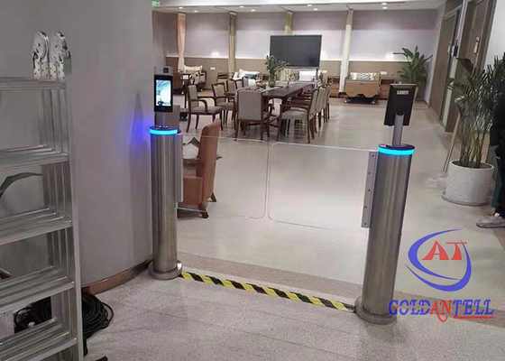 Lector mecánico Security Turnstile Gate de la cara de los peatones de la sola de poste del oscilación puerta de la barrera
