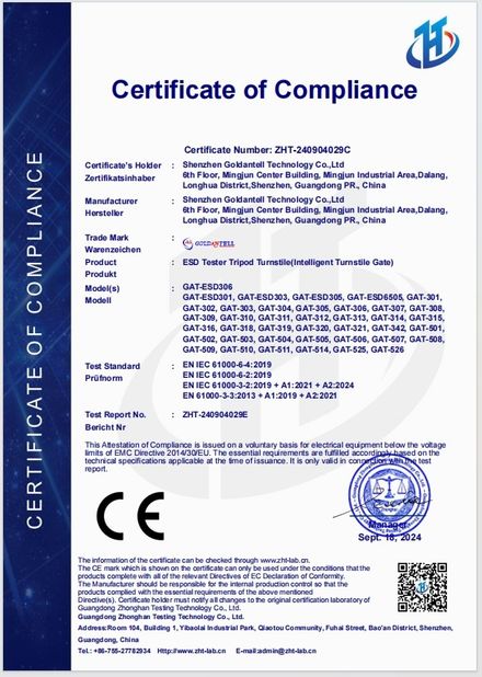 CHINA SHENZHEN GOLDANTELL TECHNOLOGY CO.,LIMITED certificaciones