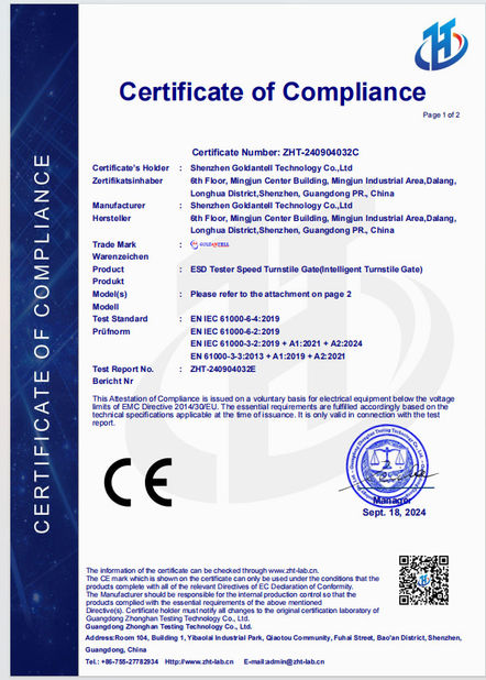 CHINA SHENZHEN GOLDANTELL TECHNOLOGY CO.,LIMITED certificaciones