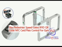 Puertas de velocidad para peatones delgadas Código QR RFID NFC Control de pase de tarjeta para gimnasio